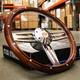 Wood Steering Wheel 14 Inch Aluminum With Installation Adapter And Horn 69-94