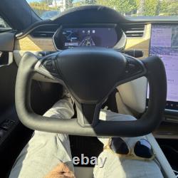 Yoke Leather Steering Wheel for Tesla Model X Model S 2014-2020 with Heated