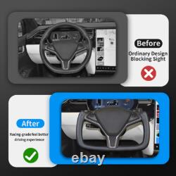 Yoke Leather Steering Wheel for Tesla Model X Model S 2014-2020 with Heated