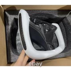 Yoke Steering Wheel Carbon Fiber For Tesla Model X/S 2014-23 Heated Leathe White