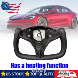 Yoke Steering Wheel Carbon Fiber for Tesla Model X & S 2014-2023 With Heated