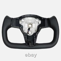 Yoke Steering Wheel For Tesla Model 3 16-22 Model Y 2020-2024 with Heated Black