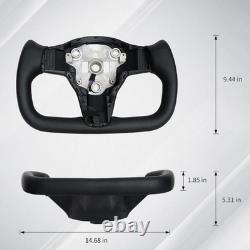 Yoke Steering Wheel For Tesla Model 3 16-22 Model Y 2020-2024 with Heated Black