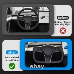 Yoke Steering Wheel For Tesla Model 3 16-22 Model Y 2020-2024 with Heated Black