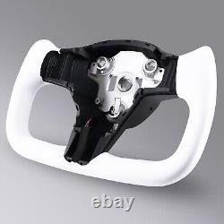 Yoke Steering Wheel For Tesla Model 3 & Y 2017-2023 withHeated Nappa Leather White