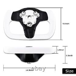 Yoke Steering Wheel For Tesla Model 3 & Y 2017-2023 withHeated Nappa Leather White