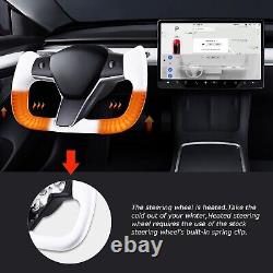 Yoke Steering Wheel For Tesla Model 3 & Y 2017-2023 withHeated Nappa Leather White