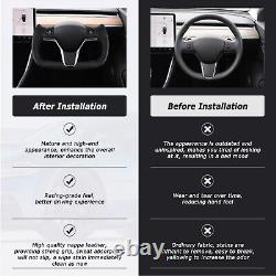 Yoke Steering Wheel For Tesla Model 3 &Y 2017-2023 withHeating Square Carbon Fiber