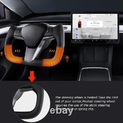 Yoke Steering Wheel For Tesla Model 3 & Y 2017-23 withHeated &Patches