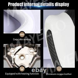 Yoke Steering Wheel White Carbon Fiber For Tesla Model 3/Y 2017-2023 with Heating