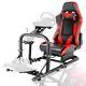 Zootopo Racing Sim Cockpit Stand With Red Seat Adjustable Fit For Logitech G29