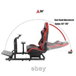 Zootopo Racing Sim Cockpit Stand with Red Seat Adjustable Fit for Logitech G29