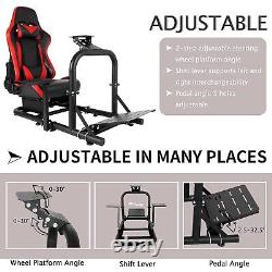 Zootopo Racing Sim Cockpit Stand with Red Seat Adjustable Fit for Logitech G29